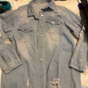 Distressed Light Blue Denim Jacket